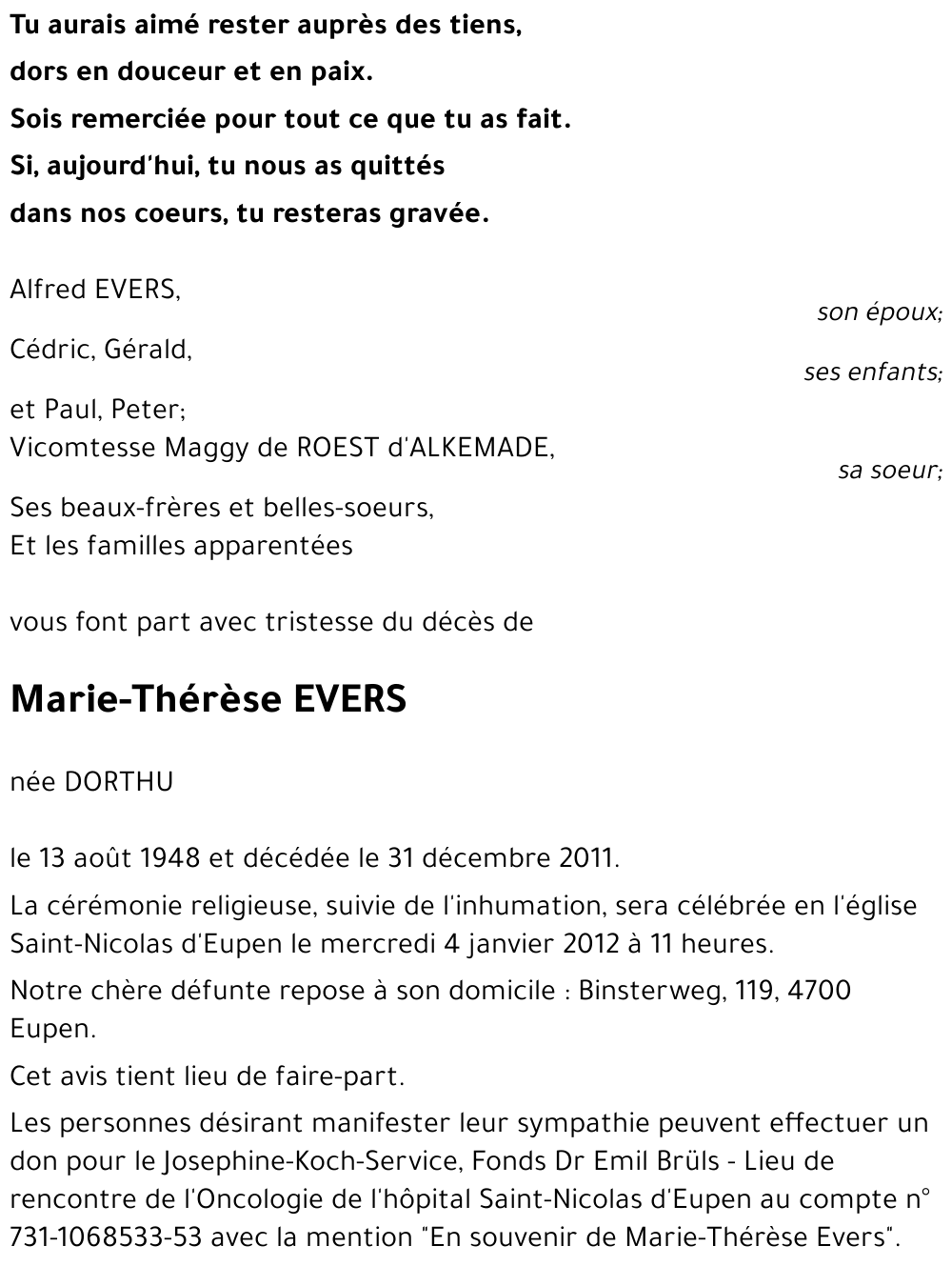 Marie-Thérèse EVERS