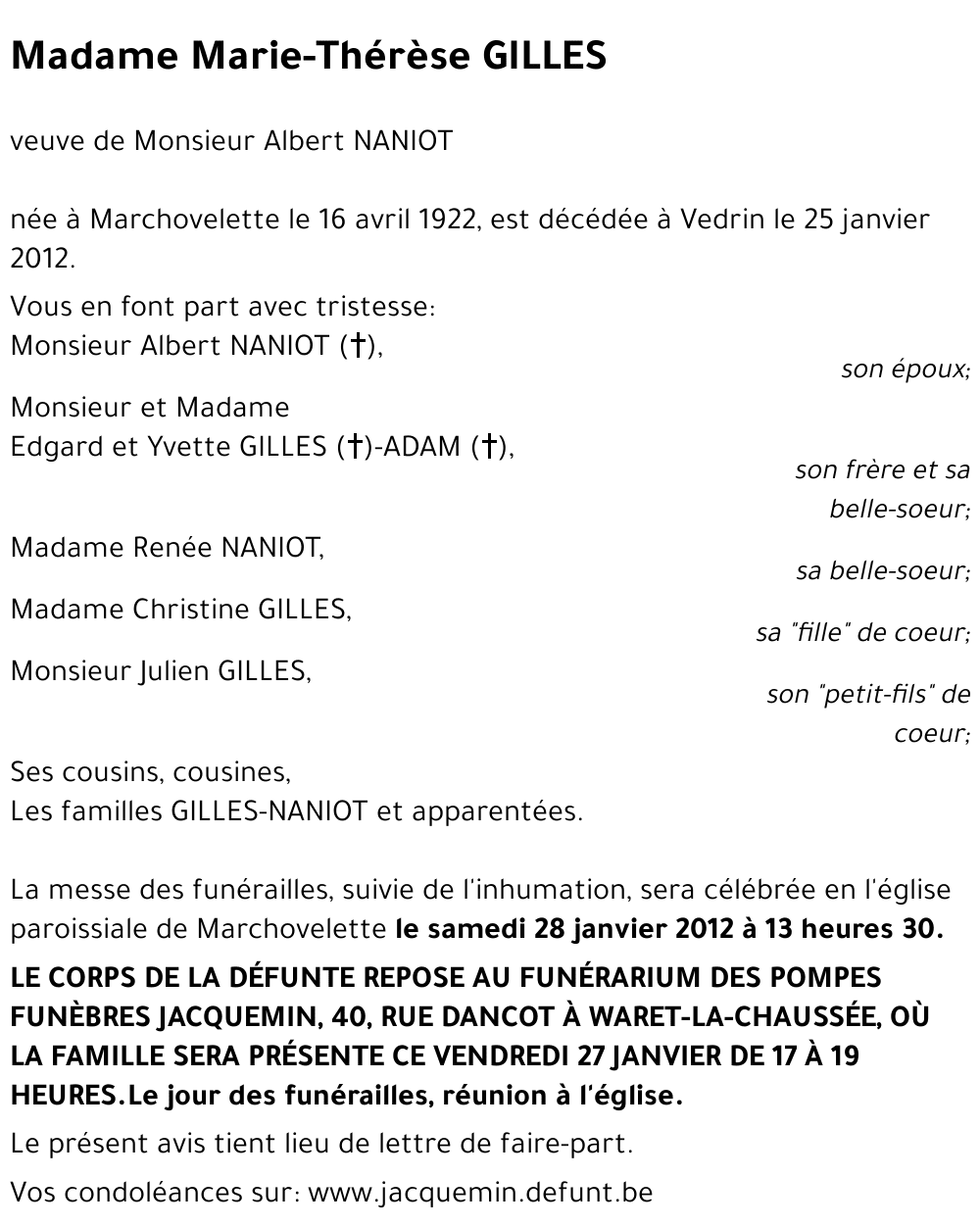 Marie-Thérèse GILLES