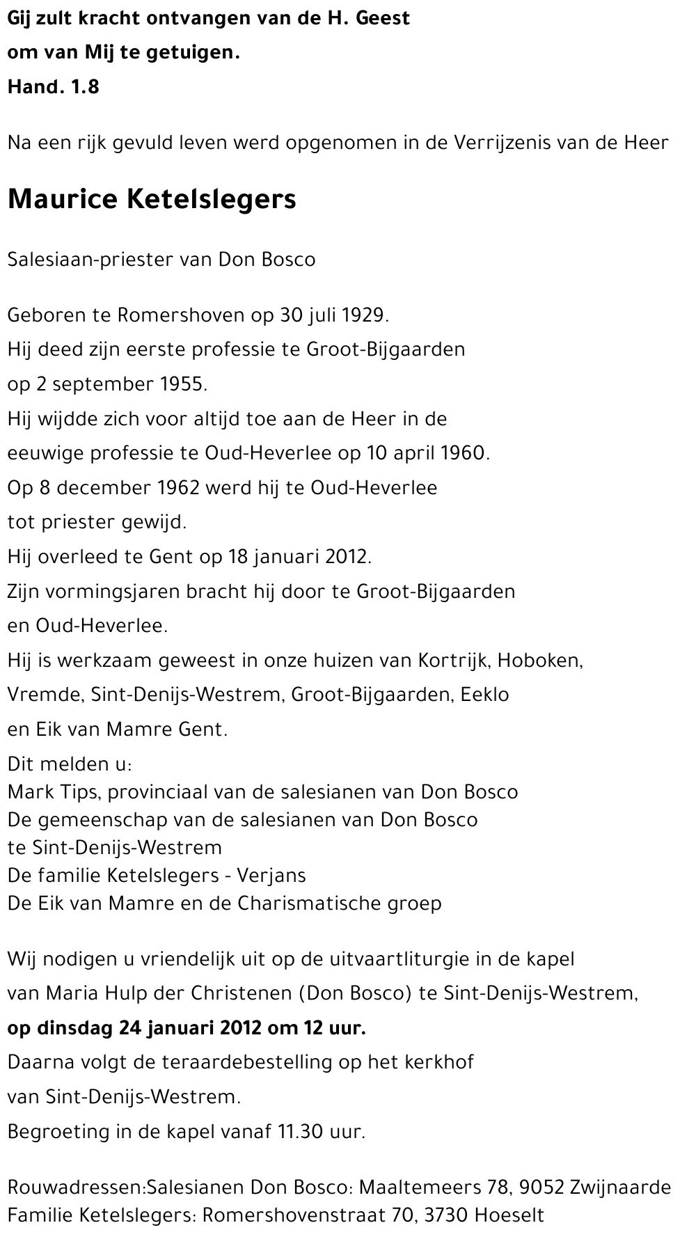 Maurice KETELSLEGERS