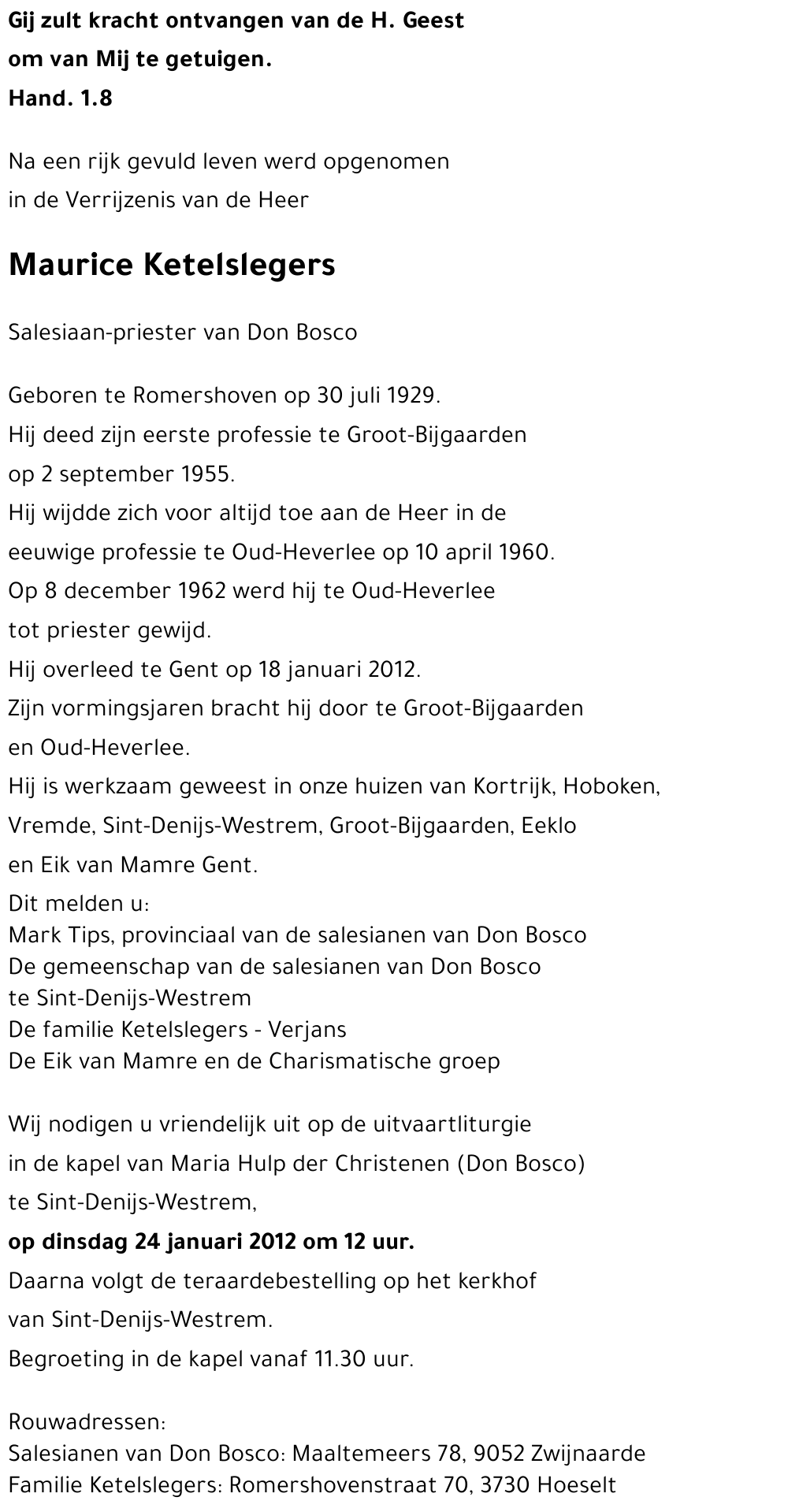 Maurice KETELSLEGERS