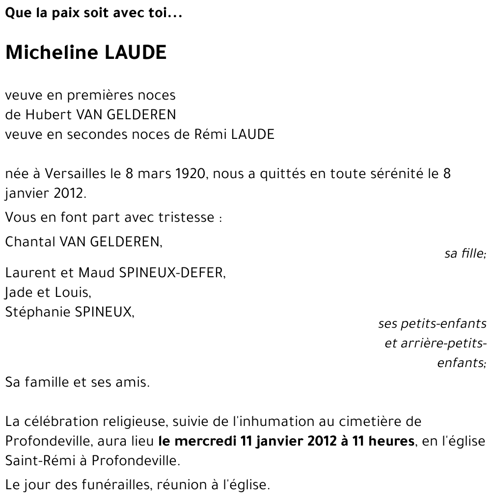 Micheline LAUDE