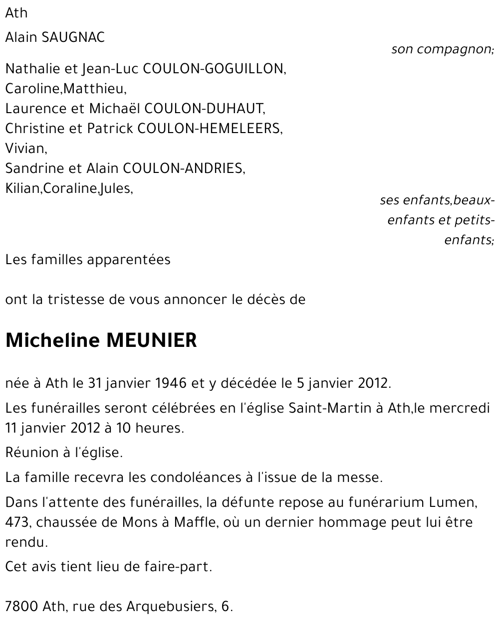 Micheline MEUNIER