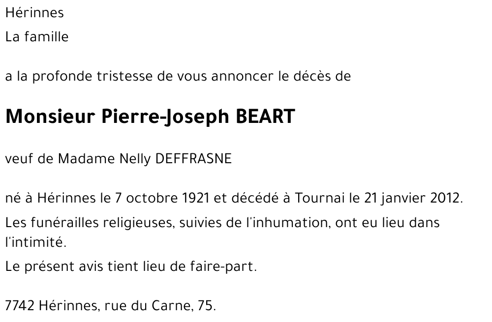 Pierre-Joseph BEART