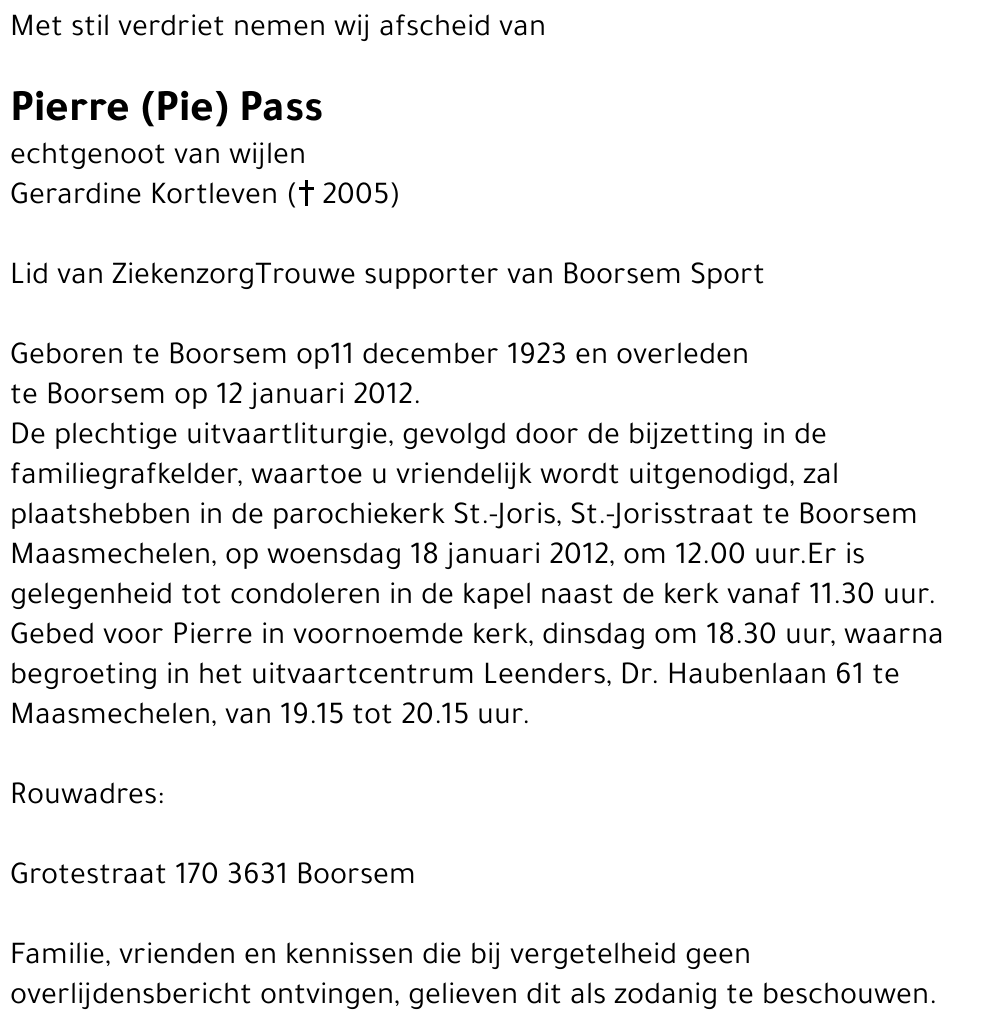 Pierre (Pie) Pass