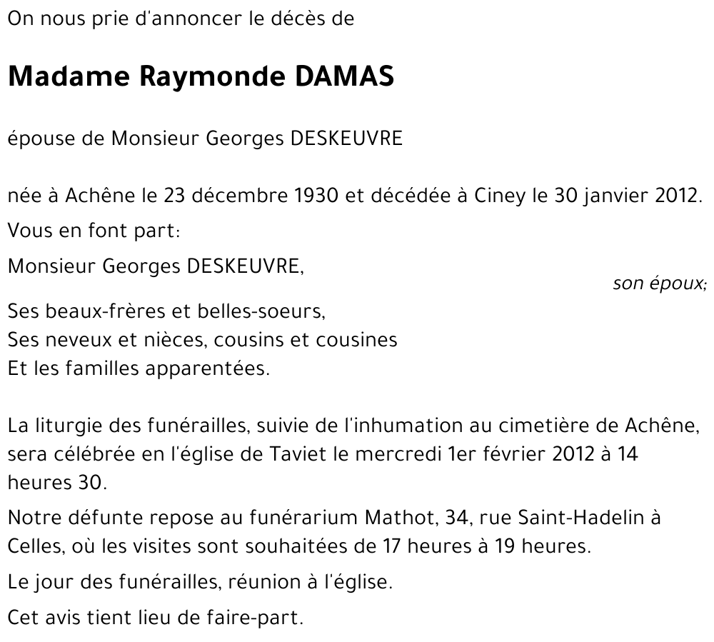 Raymonde DAMAS