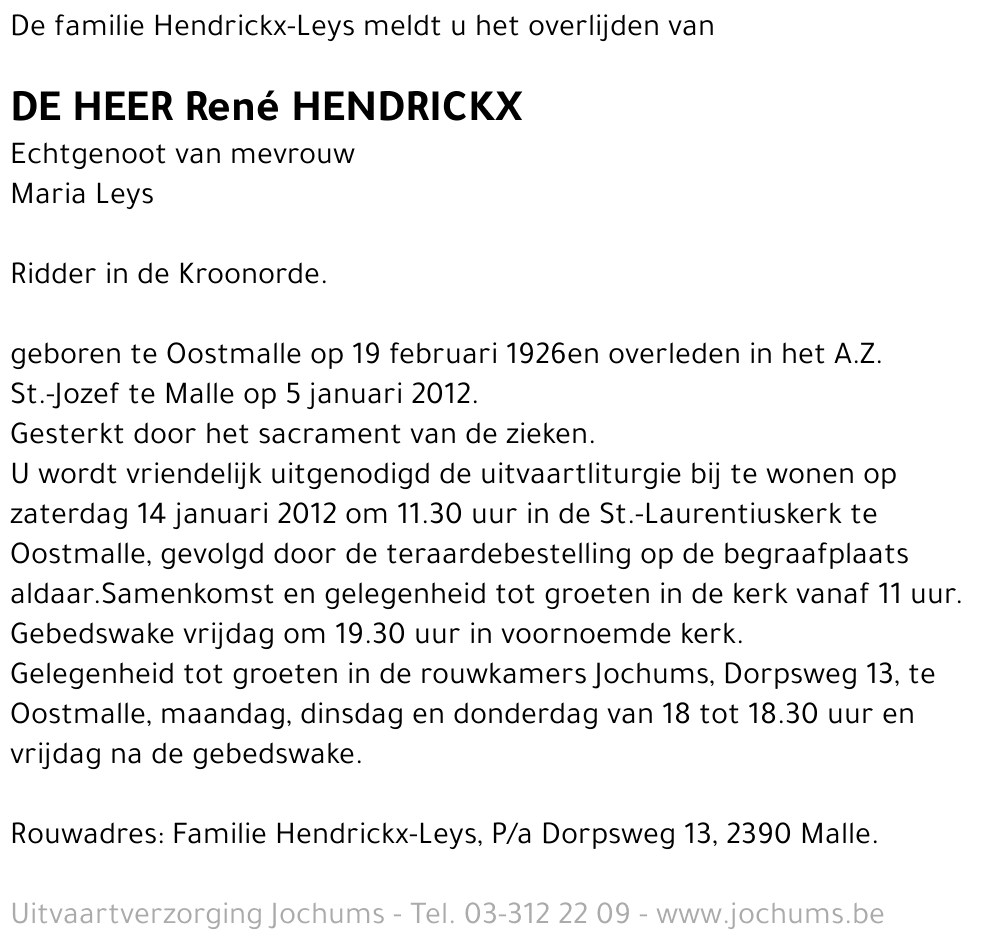 René Hendrickx