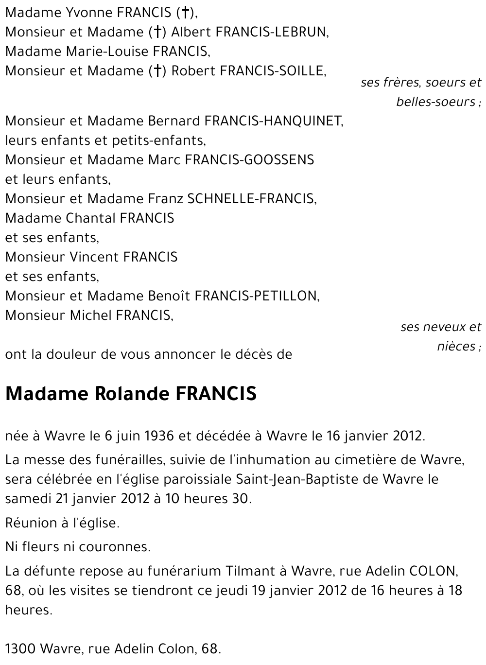 Rolande FRANCIS