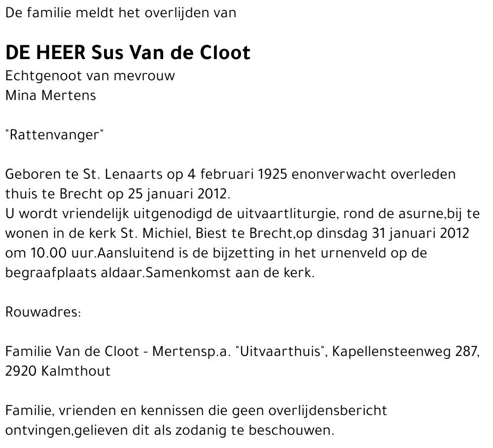 Sus Van de Cloot