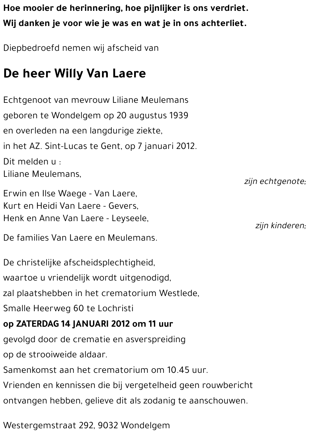 Willy VAN LAERE