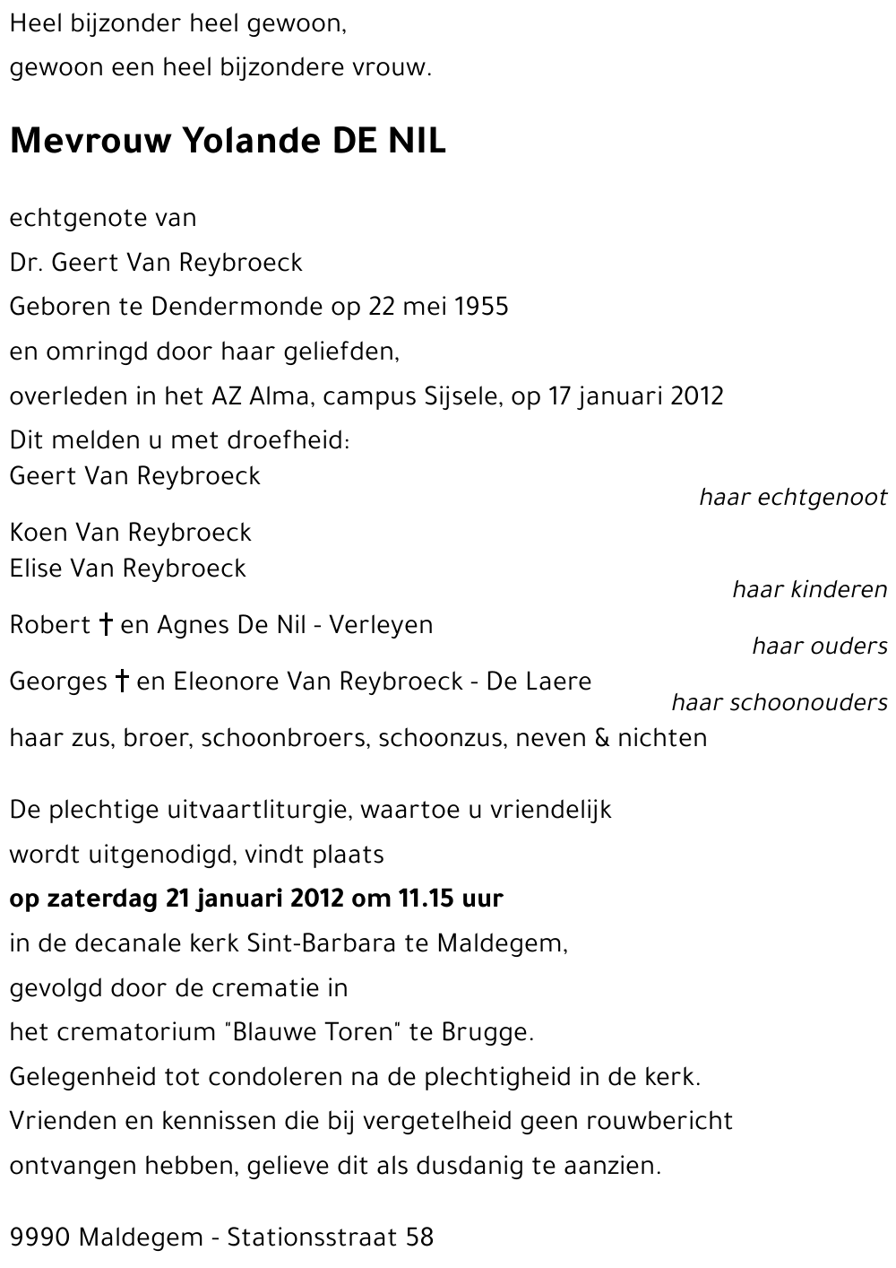 Yolande DE NIL