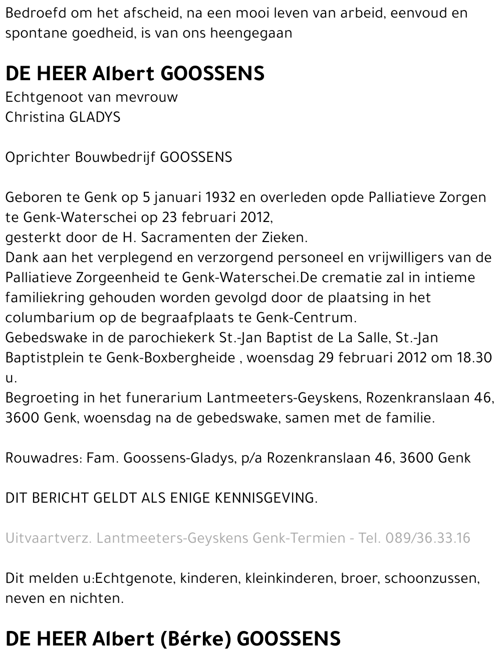 Albert GOOSSENS