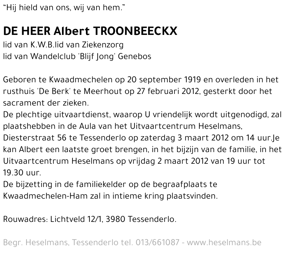 Albert Troonbeeckx