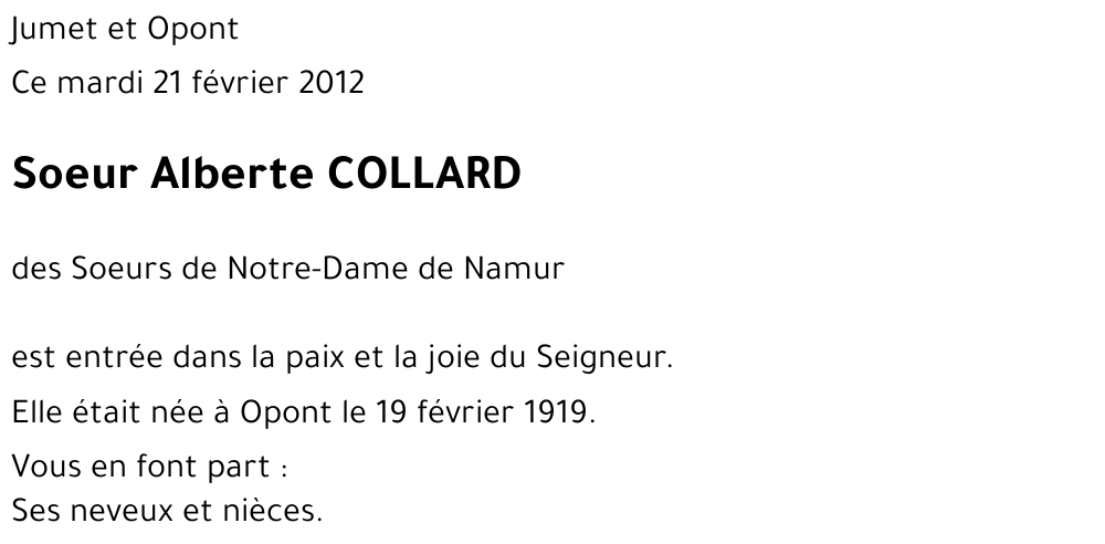 Alberte COLLARD