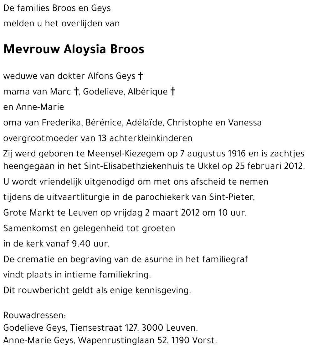 Aloysia Broos