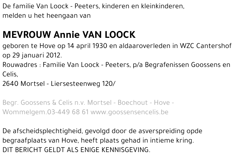 Annie Van Loock