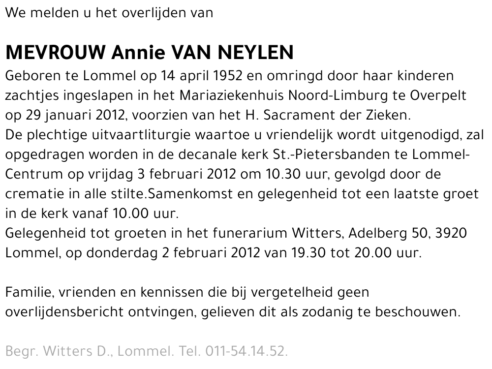 Annie Van Neylen