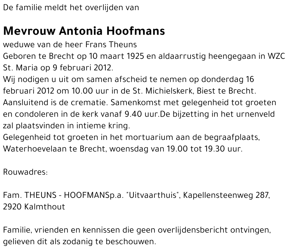 Antonia HOOFMANS