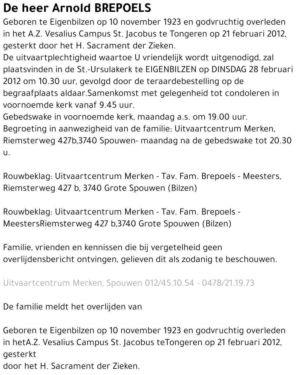 Arnold BREPOELS