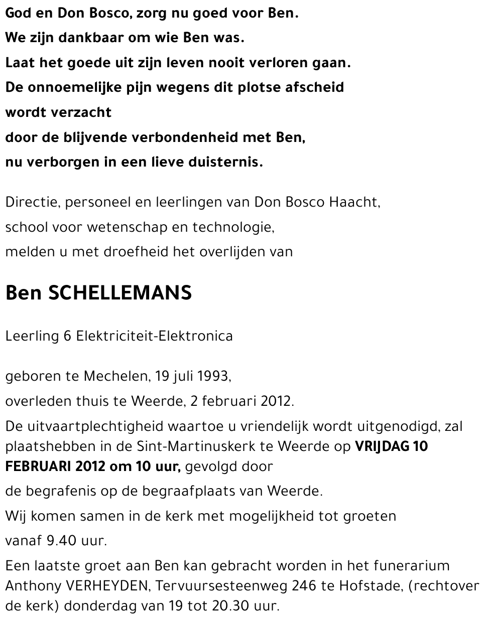 Ben SCHELLEMANS