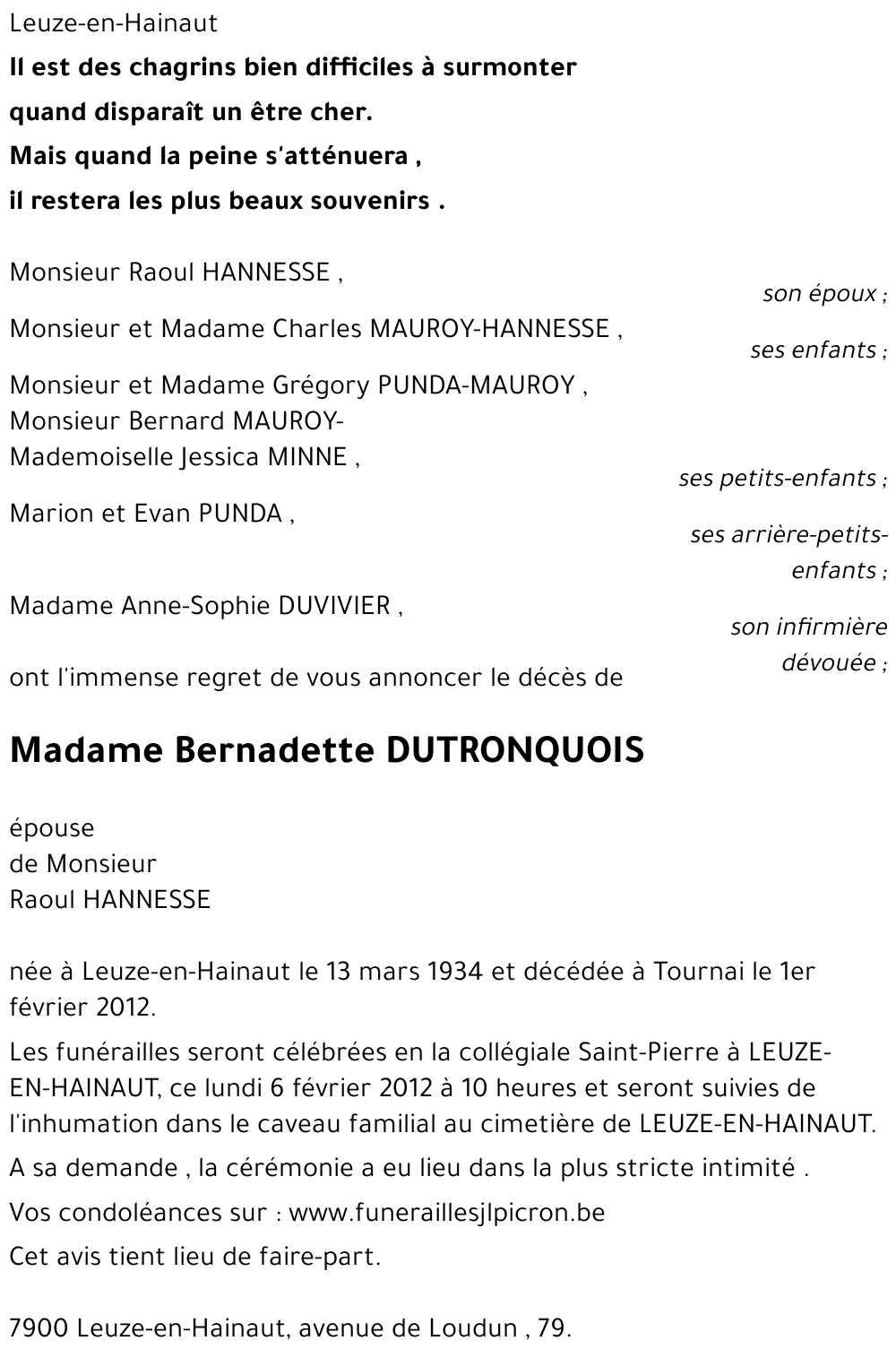 Bernadette DUTRONQUOIS