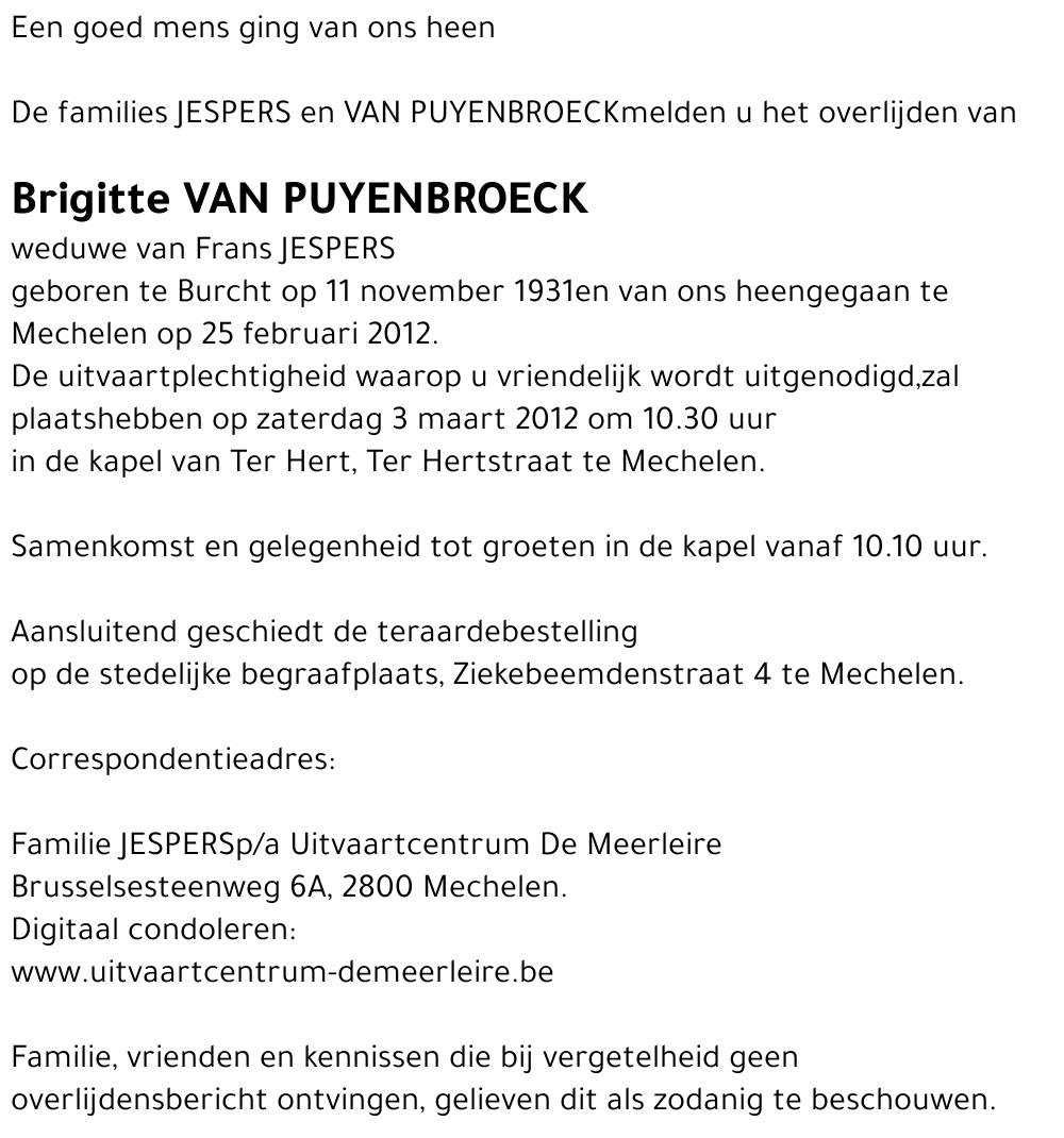 Brigitte Van Puyenbroeck