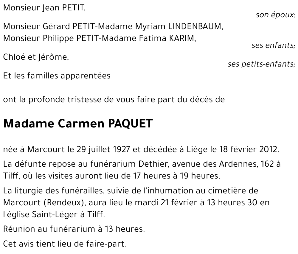 Carmen PAQUET