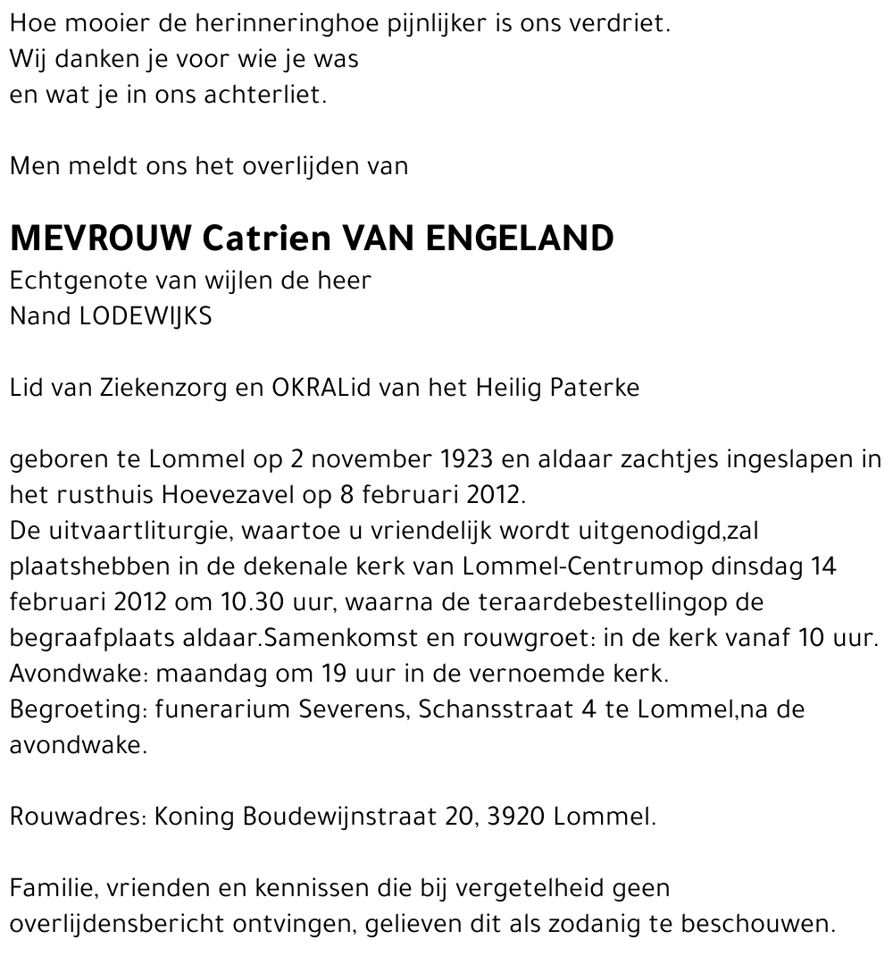 Catrien Van Engeland