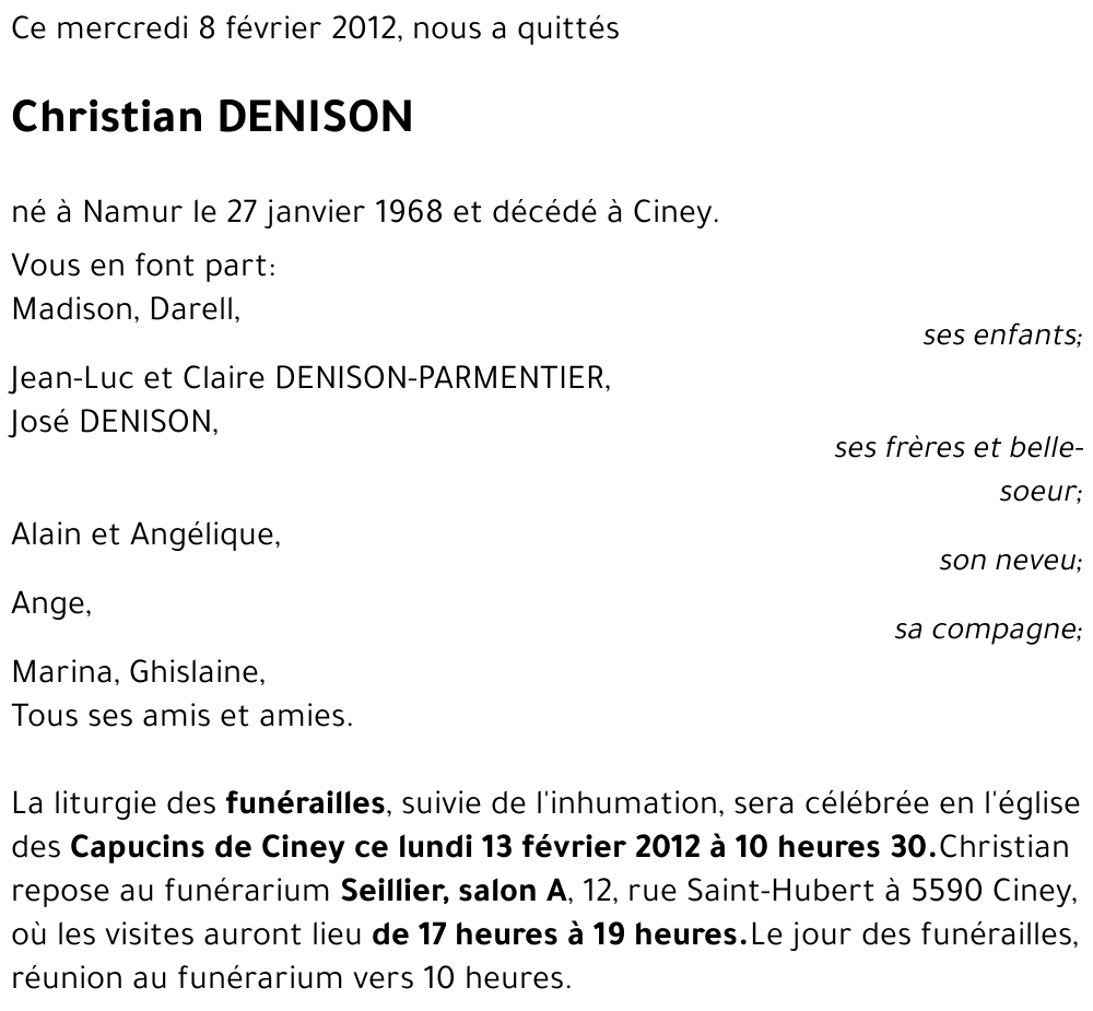 Christian DENISON