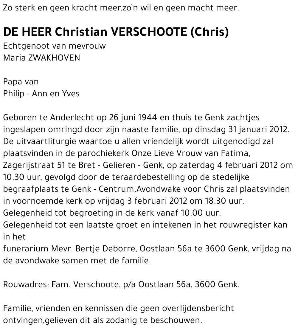 Christian VERSCHOOTE