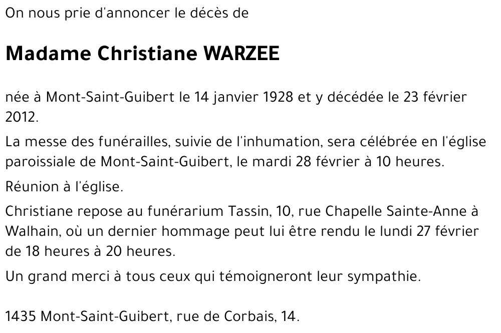 Christiane WARZEE