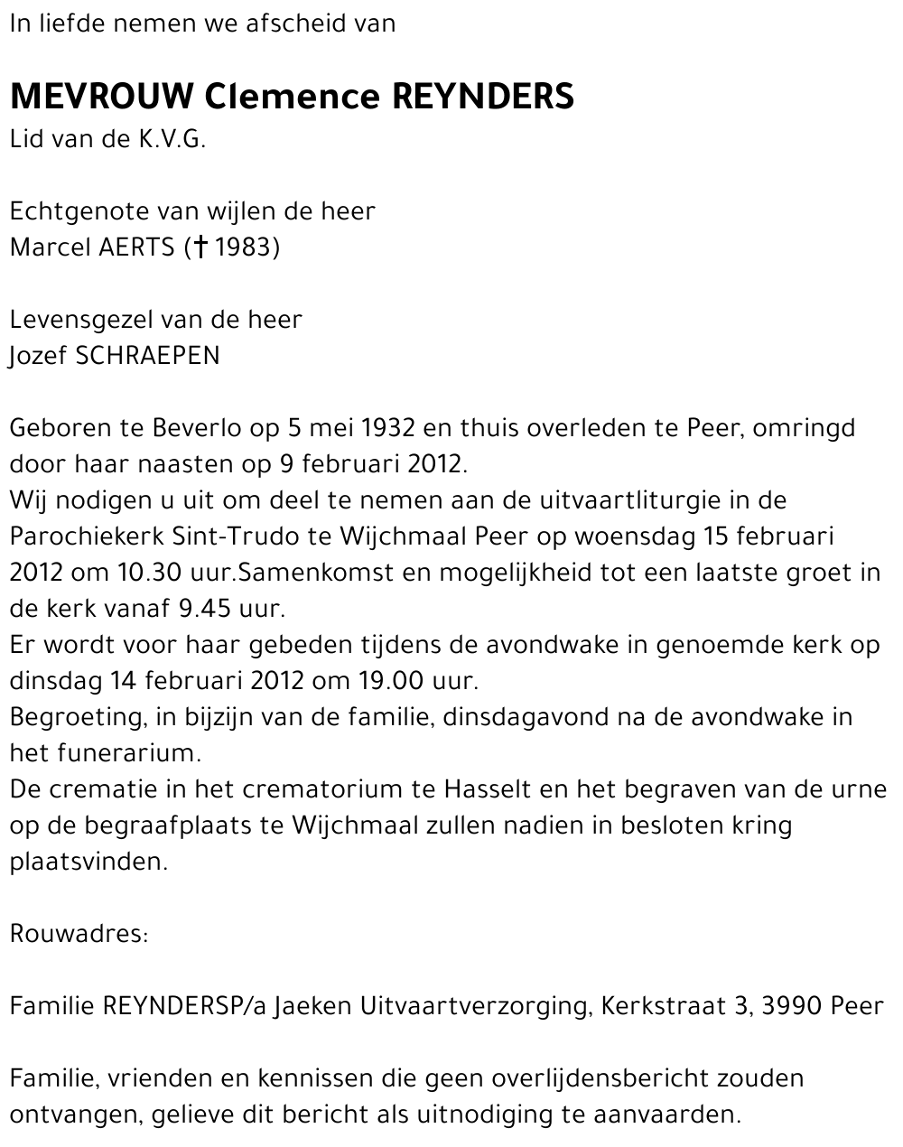 Clemence REYNDERS