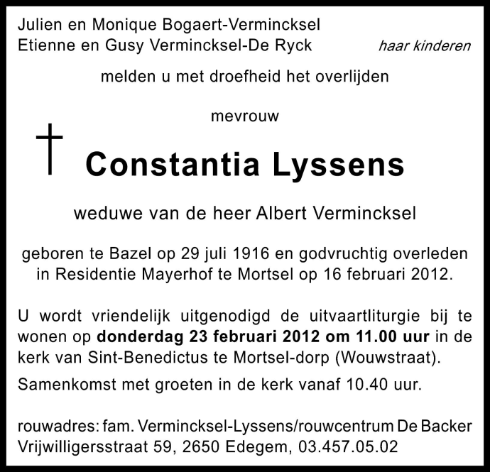 Constantia LYSSENS