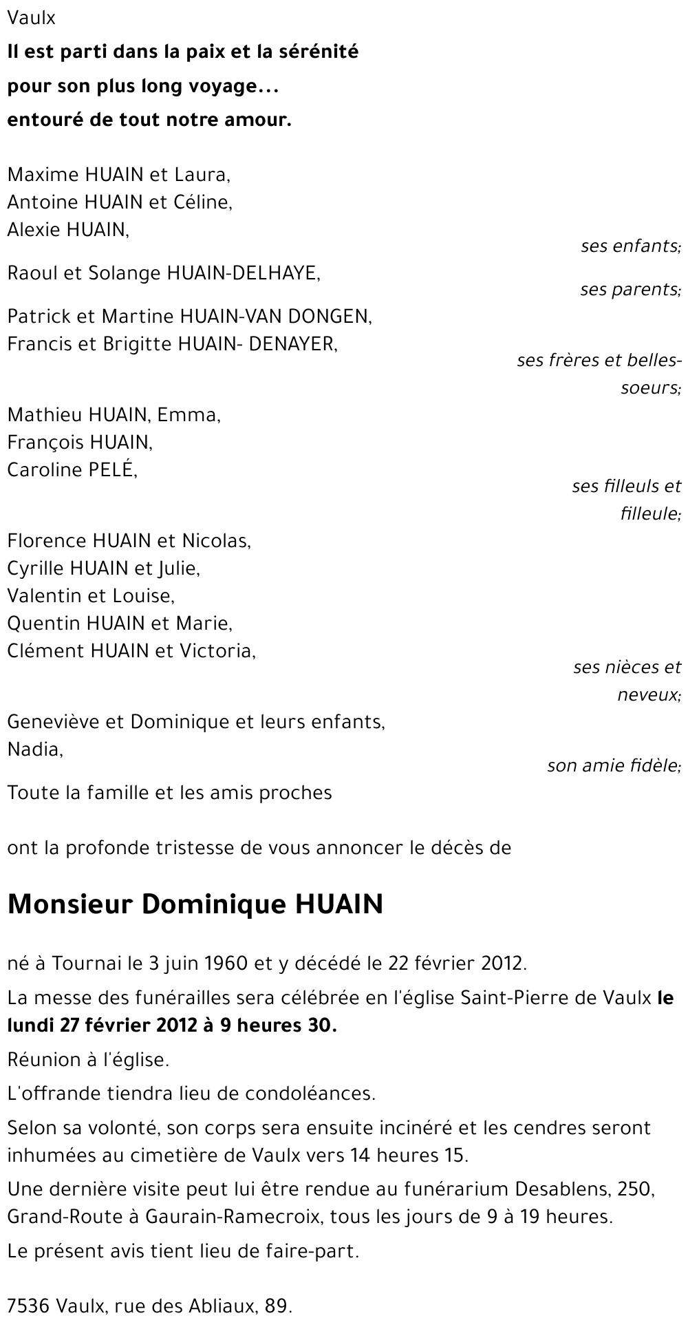 Dominique HUAIN