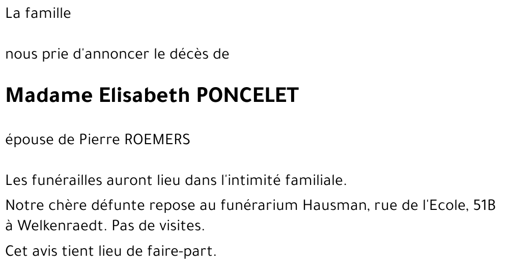 Elisabeth PONCELET
