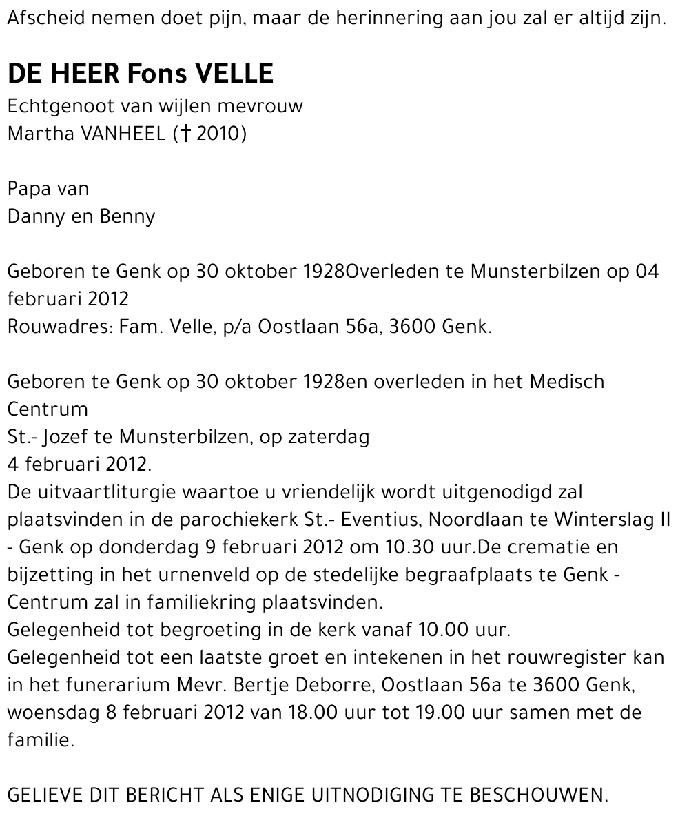 Fons VELLE