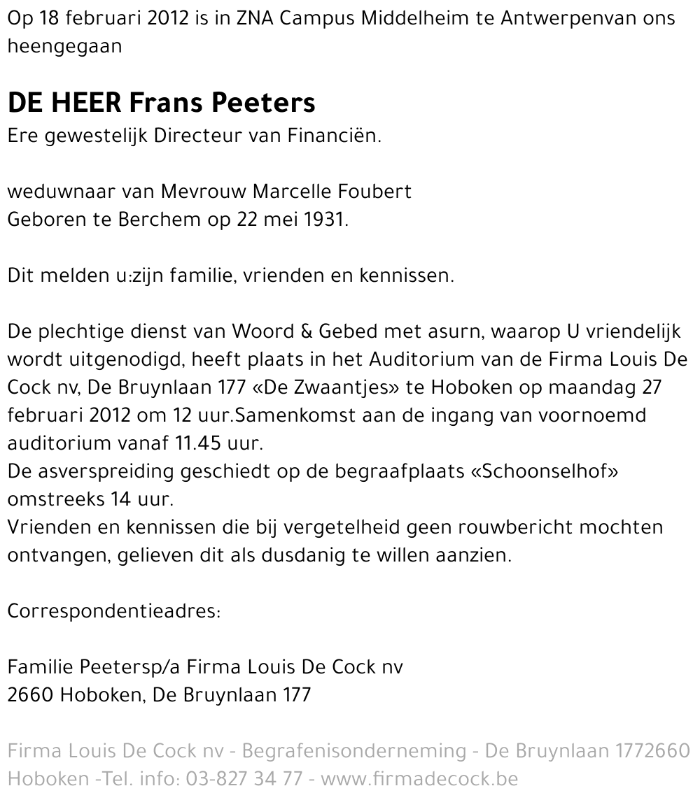 Frans Peeters