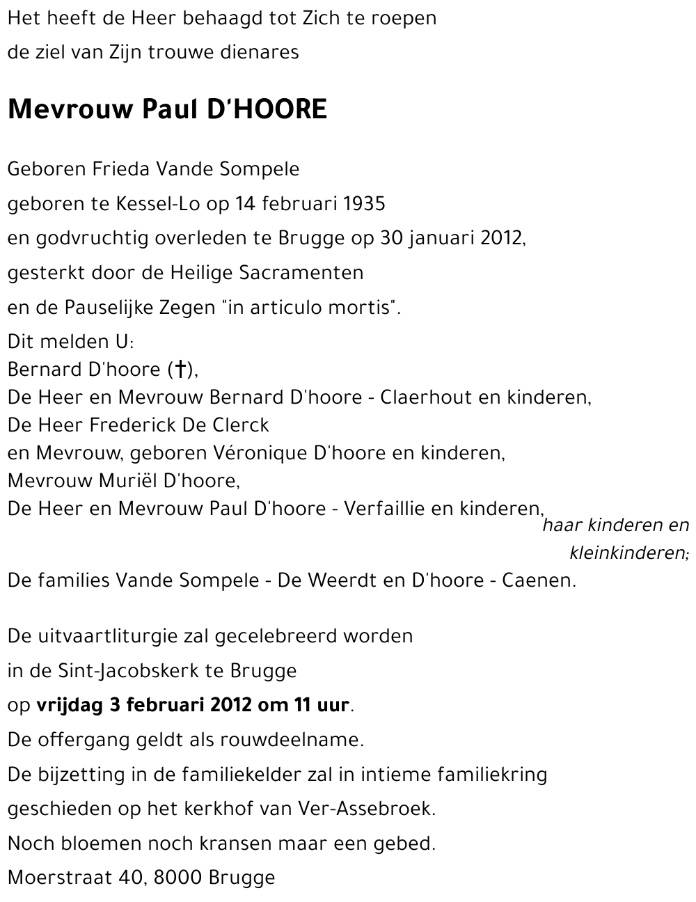 Frieda Vande Sompele