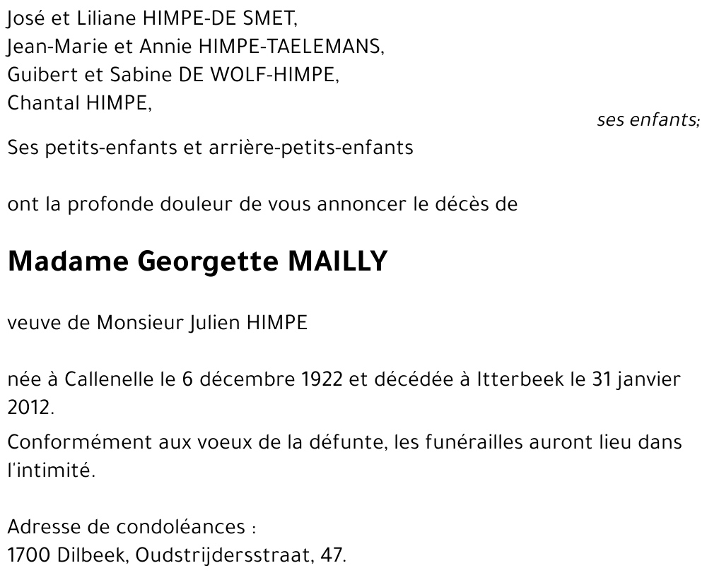 Georgette MAILLY