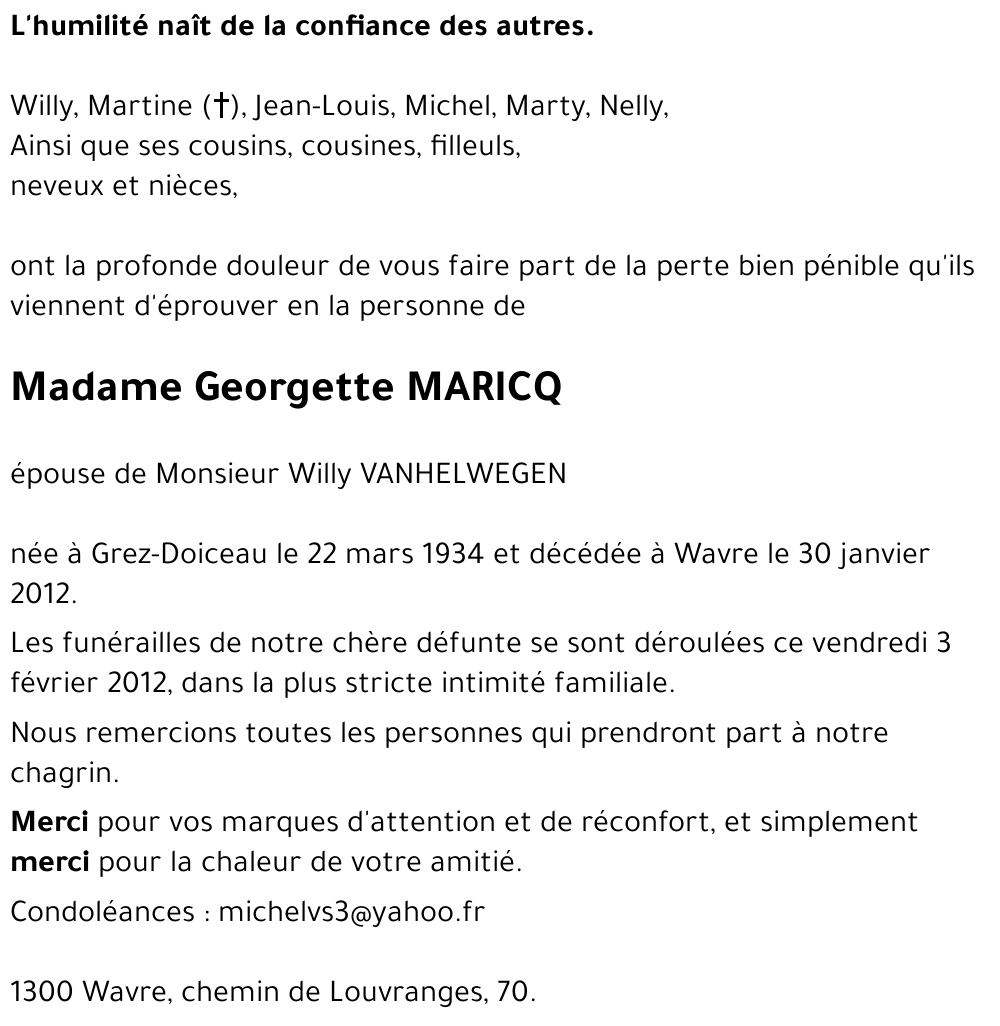 Georgette MARICQ