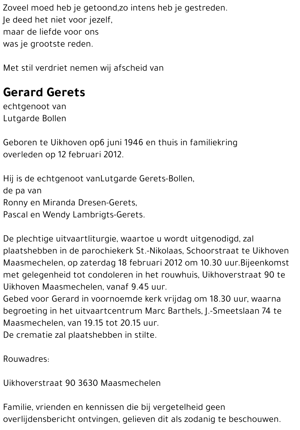 Gerard Gerets
