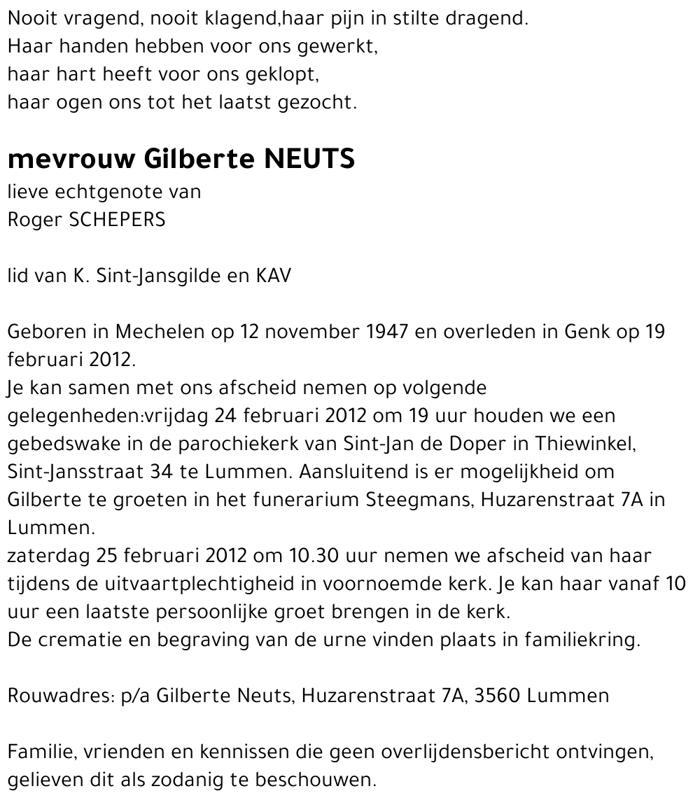 Gilberte Neuts