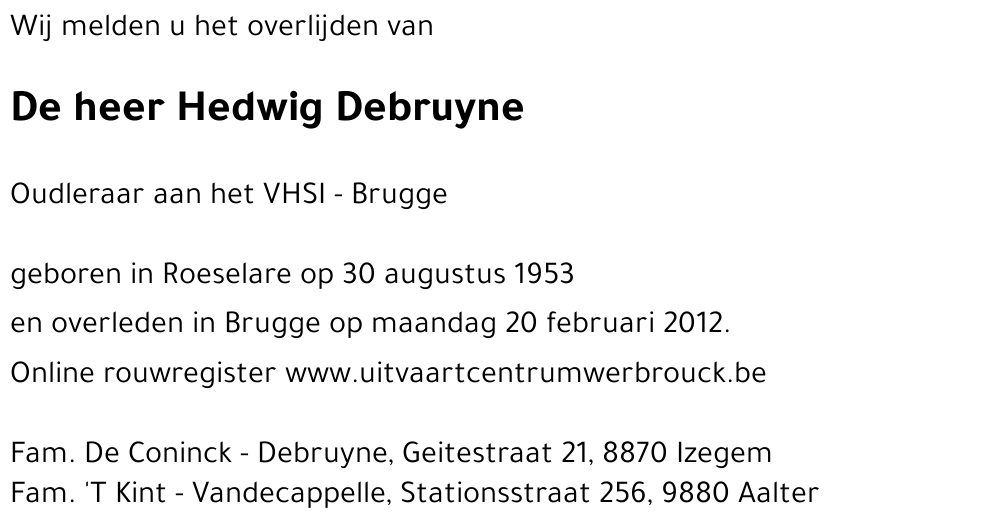 Hedwig Debruyne