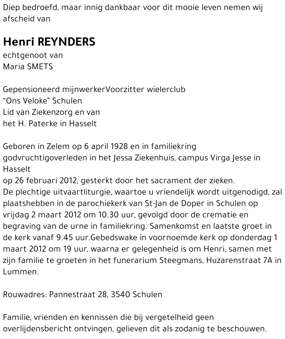 Henri REYNDERS
