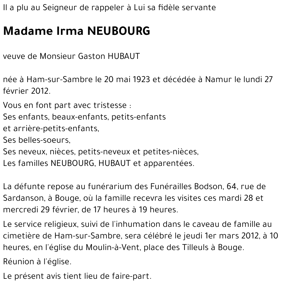Irma NEUBOURG