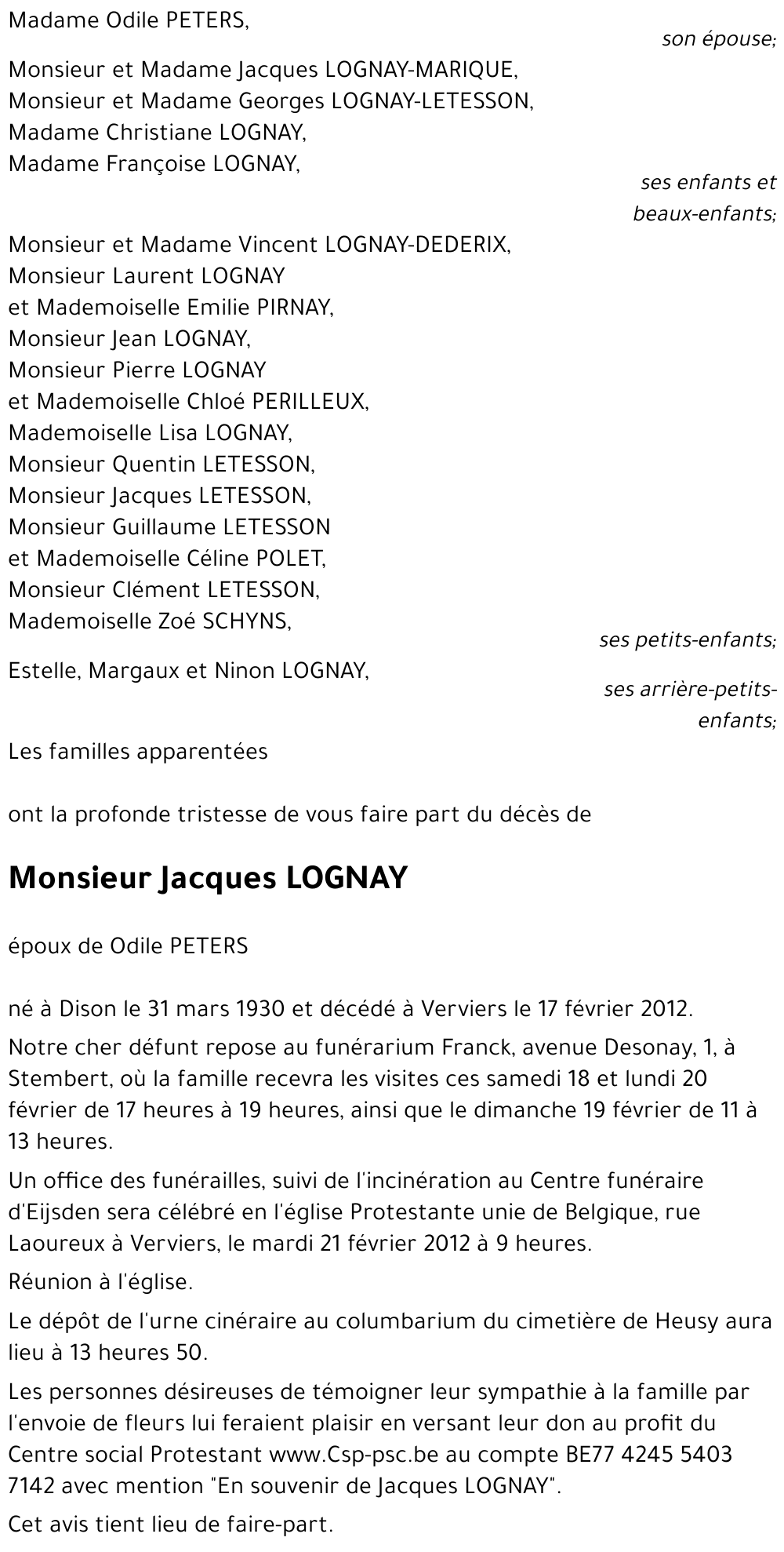 Jacques LOGNAY