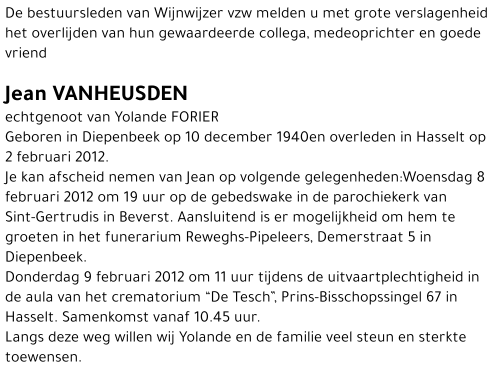 Jean VANHEUSDEN