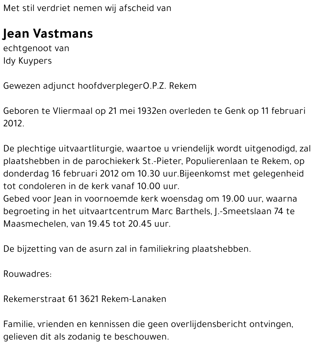 Jean Vastmans