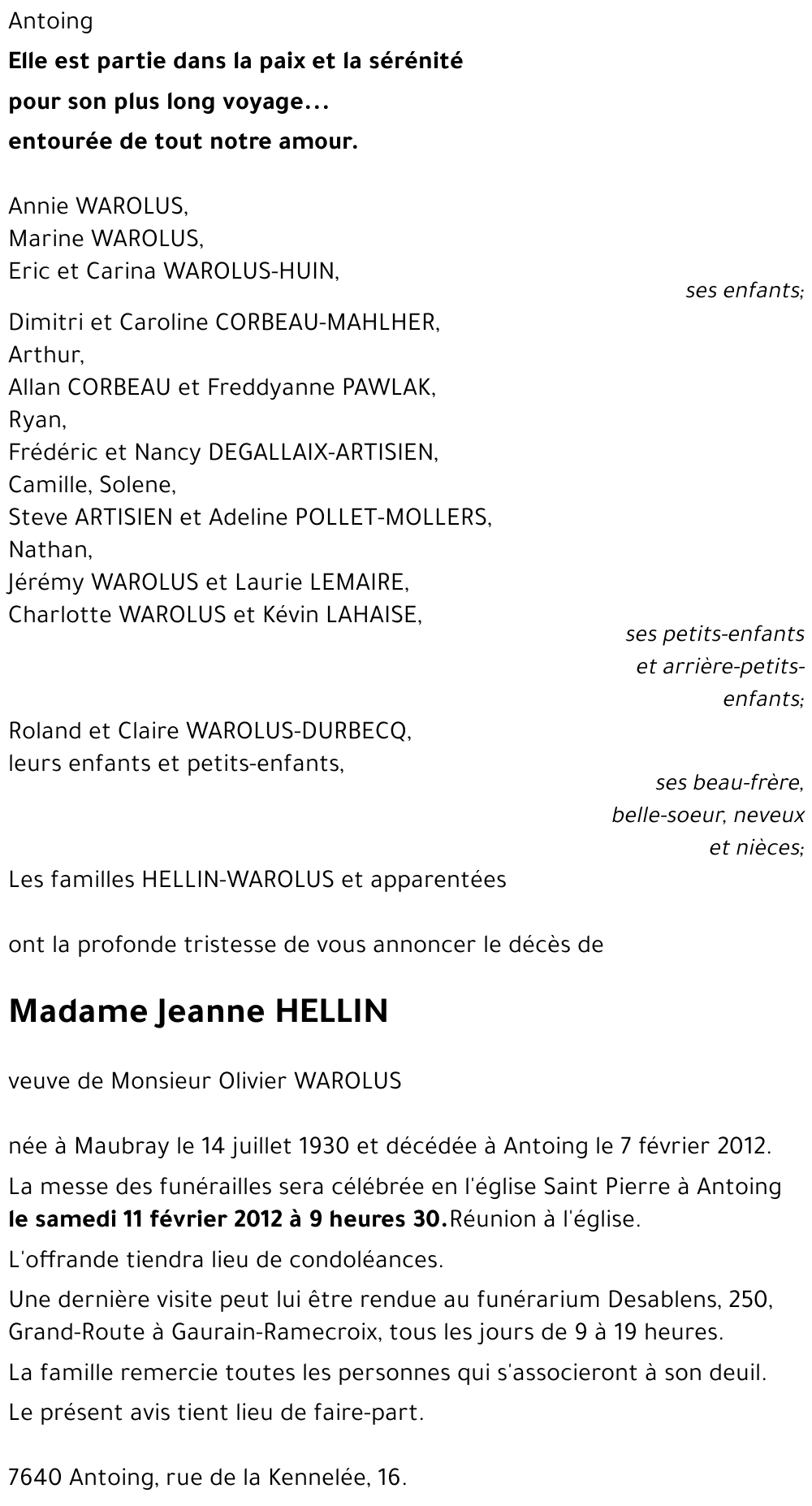 Jeanne HELLIN
