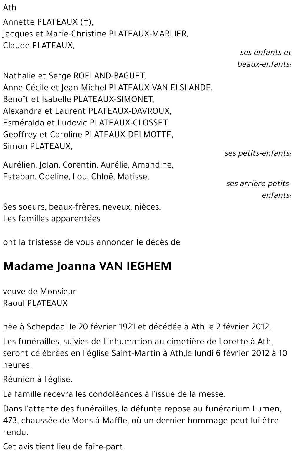 Joanna VAN IEGHEM