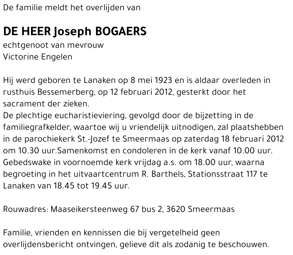 Joseph Bogaers